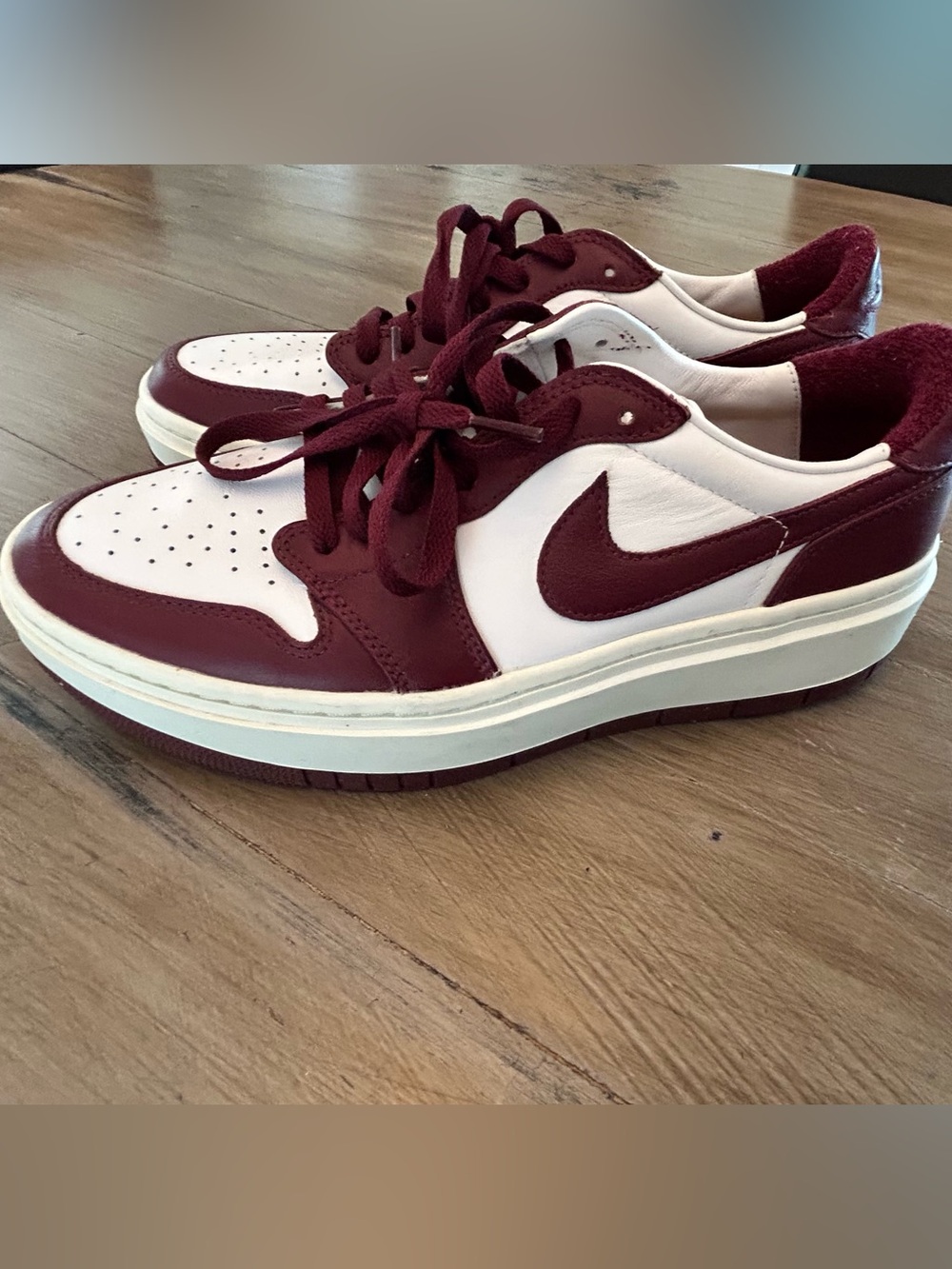 Air Jordan 1 Elevate Low Burgundy and White